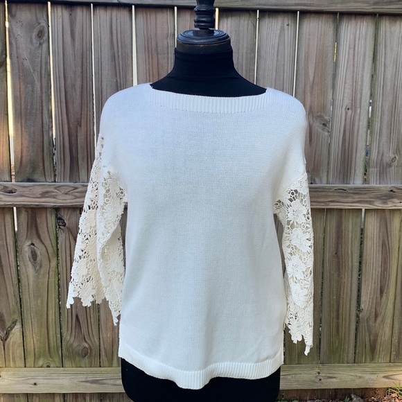 Soft Surroundings Sweaters - Soft Surroundings Desiree Eyelet Sweater, size small